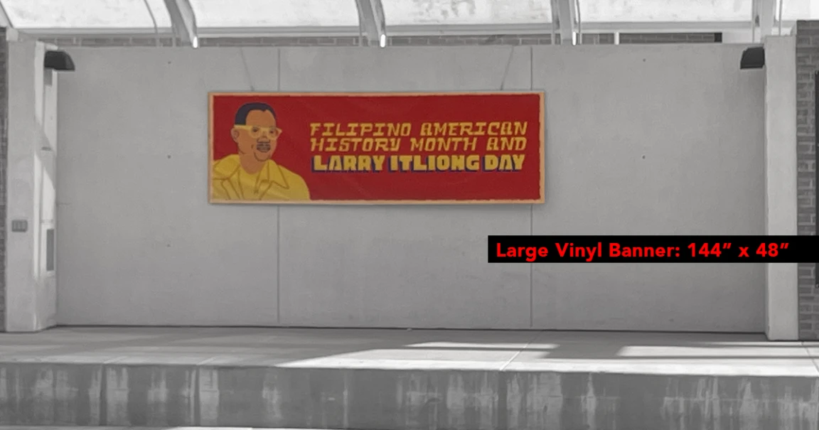 large vinyl banner 144 inches by 48 inches