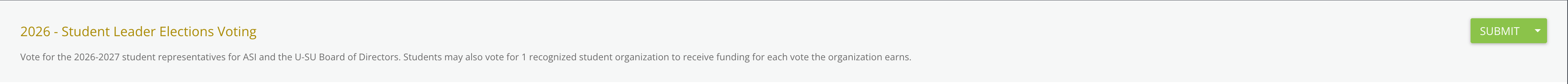 Green submit button at the top right corner of the page is available upon completion.